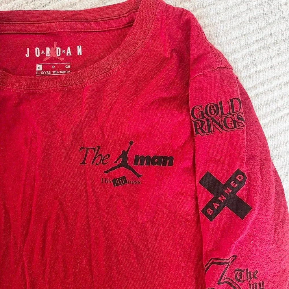 Kids Air Jordan Red Graphic Long Sleeve Tee 8-10 yrs